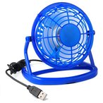1 mini ventilateur USB bleu