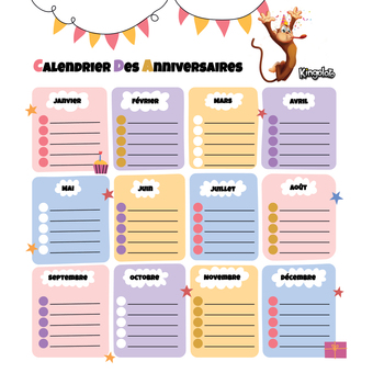 Liste des anniversaires ? imprimer